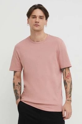 Zdjęcie produktu HUGO t-shirt bawełniany męski kolor różowy gładki 50480434