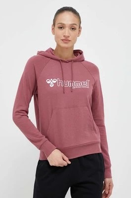 Zdjęcie produktu Hummel bluza damska kolor różowy z kapturem z nadrukiem