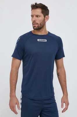 Zdjęcie produktu Hummel t-shirt treningowy hmlTE TOPAZ T-SHIRT kolor granatowy z nadrukiem 213475CHEAPER