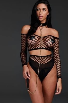 Zdjęcie produktu Hunkemöller Komplet bielizny siateczkowej Private Czarny