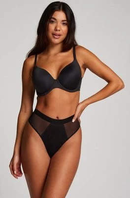 Zdjęcie produktu Hunkemöller Niewidoczne pod ubraniem stringi z siateczki, z wysokim wycięciem Czarny