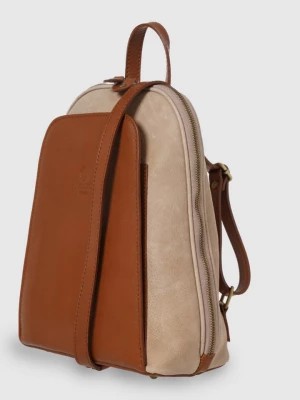 Zdjęcie produktu I MEDICI FIRENZE Skórzany plecak w kolorze jasnobrązowo-beżowym - 24 x 31 x 12 cm rozmiar: onesize