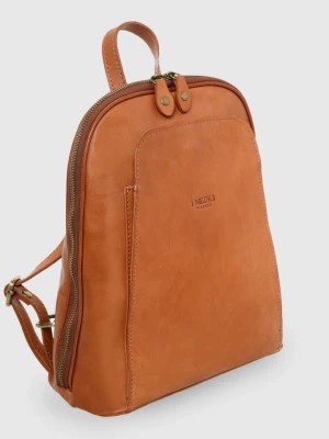 Zdjęcie produktu I MEDICI FIRENZE Skórzany plecak w kolorze jasnobrązowym - 24 x 31 x 12 cm rozmiar: onesize