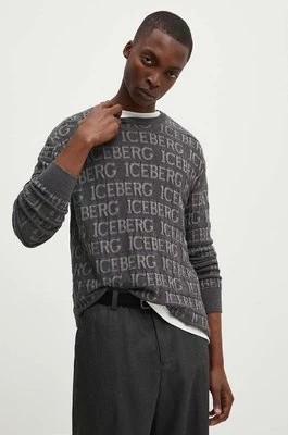 Zdjęcie produktu Iceberg sweter wełniany męski kolor szary lekki A002 7010