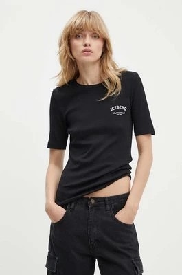 Zdjęcie produktu Iceberg t-shirt bawełniany damski kolor czarny F071 6302