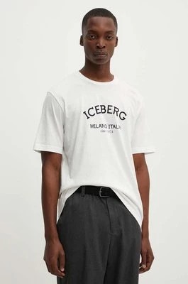 Zdjęcie produktu Iceberg t-shirt bawełniany kolor beżowy z nadrukiem