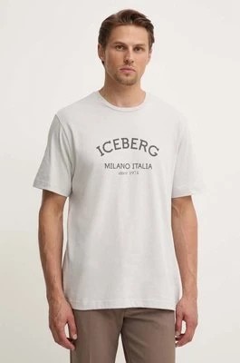 Zdjęcie produktu Iceberg t-shirt bawełniany kolor szary z nadrukiem