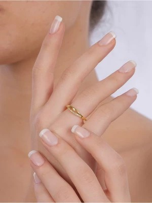 Zdjęcie produktu Idole me Pozłacany pierścionek z cyrkoniami rozmiar: onesize