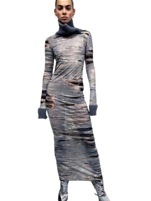 Zdjęcie produktu Ikoniczny Wzór Dżinsowy Sukienka z Wysokim Kołnierzem John Richmond