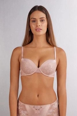 Zdjęcie produktu Intimissimi Biustonosz Super Push-Up Elettra Satin Meets Lace Kobieta Jasnoróżowy Rozmiar