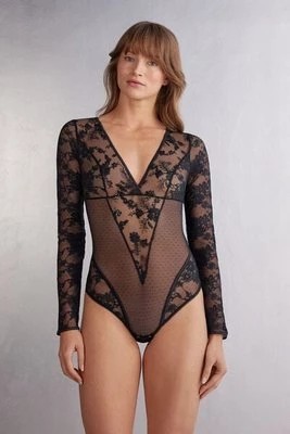 Zdjęcie produktu Intimissimi Koronkowe Body z Długim Rękawem Couture de Nuit Kobieta Czarny Rozmiar