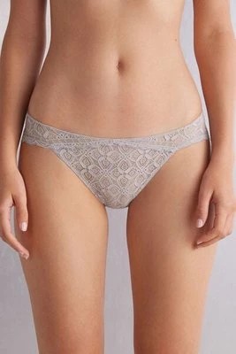 Zdjęcie produktu Intimissimi Koronkowe Figi z Niskim Stanem Kobieta Jasnoszary Rozmiar