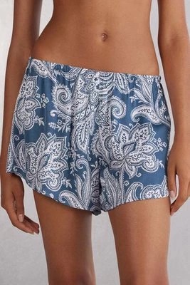 Zdjęcie produktu Intimissimi Spodenki z Satyny Wiskozowej Flower Paisley Kobieta Niebieski Rozmiar