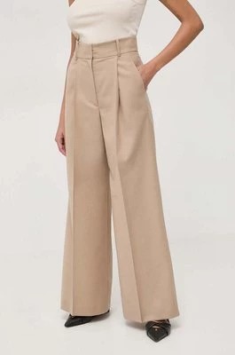 Zdjęcie produktu Ivy Oak spodnie z domieszką wełny kolor beżowy szerokie high waist IO115169