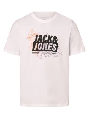 Zdjęcie produktu Jack & Jones Koszulka męska - JComap Mężczyźni Bawełna biały nadruk,