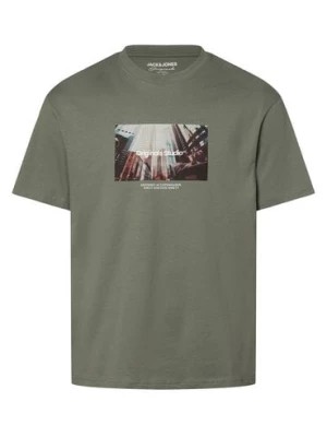 Zdjęcie produktu Jack & Jones Koszulka męska - JORVesterbro Mężczyźni Bawełna szary|zielony nadruk,