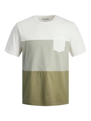 Zdjęcie produktu Jack & Jones Koszulka w kolorze biało-oliwkowym rozmiar: L