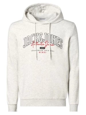 Zdjęcie produktu Jack & Jones Męska bluza z kapturem Mężczyźni Bawełna szary nadruk,