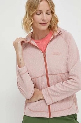 Zdjęcie produktu Jack Wolfskin bluza sportowa Fernweh Hooded kolor różowy z kapturem gładka 1711501