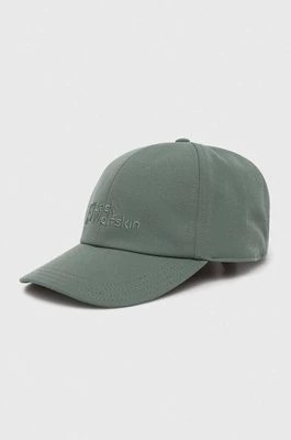 Zdjęcie produktu Jack Wolfskin czapka z daszkiem kolor zielony z aplikacją 1900675