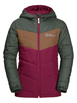 Zdjęcie produktu Jack Wolfskin Kurtka pikowana "Three Hills" w kolorze czerwono-oliwkowo-jasnobrązowym rozmiar: 104