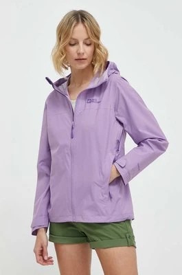 Zdjęcie produktu Jack Wolfskin kurtka przeciwdeszczowa Elsberg 2.5L damska kolor fioletowy 1115951