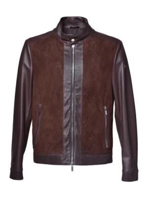 Zdjęcie produktu Jacket in dark brown nappa and suede Baldinini