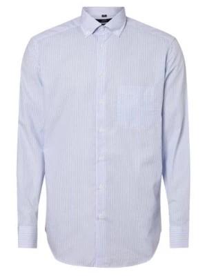 Zdjęcie produktu James Koszula męska łatwa w prasowaniu Mężczyźni Modern Fit Bawełna niebieski|biały w paski button down,