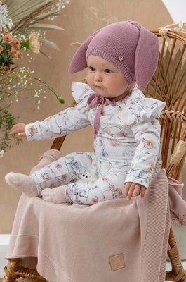 Zdjęcie produktu Jamiks czapka bawełniana dziecięca PILVI kolor różowy z cienkiej dzianiny bawełniana