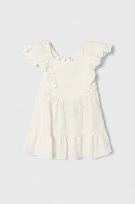 Zdjęcie produktu Jamiks sukienka bawełniana dziecięca kolor beżowy mini rozkloszowana