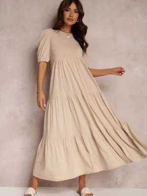 Zdjęcie produktu Jasnobeżowa Sukienka Bawełniana Hagelin
