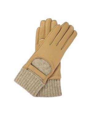 Zdjęcie produktu Jasnobrązowe skórzane rękawiczki z miękkim wkładem Kazar