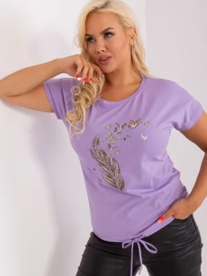 Zdjęcie produktu Jasnofioletowa bluzka plus size z aplikacją RELEVANCE
