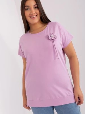 Zdjęcie produktu Jasnofioletowa damska bluzka plus size ze ściągaczem RELEVANCE