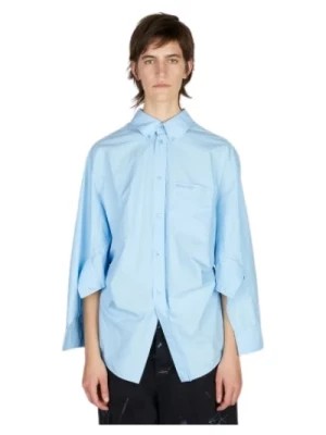 Zdjęcie produktu Jasnoniebieska Bawełniana Koszula z Klasycznym Kołnierzem Balenciaga