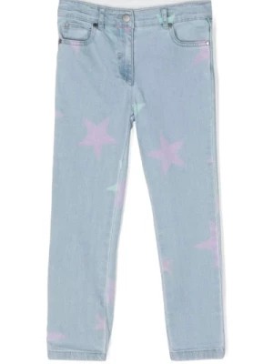 Zdjęcie produktu Jasnoniebieskie dziecięce jeansy z nadrukiem gwiazd Stella McCartney