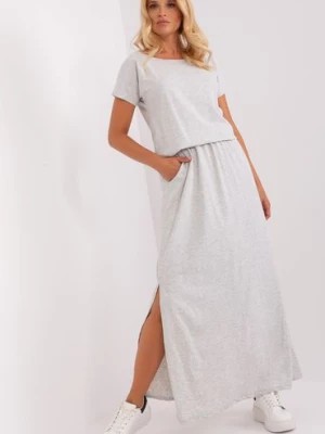 Zdjęcie produktu Jasnoszara bawełniana sukienka damska na co dzień Lily Rose