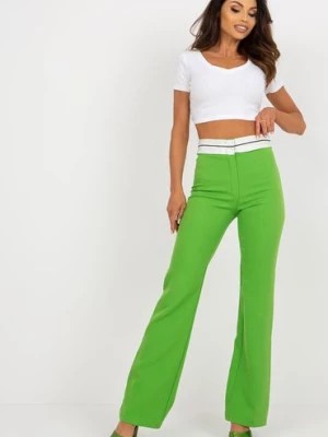 Zdjęcie produktu Jasnozielone spodnie z materiału od garnituru Italy Moda