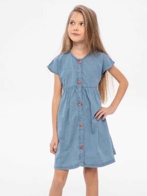 Zdjęcie produktu Jeansowa sukienka dziewczęca z krótkim rękawem Minoti