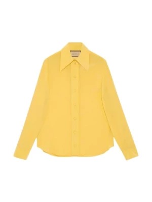 Zdjęcie produktu Jedwabna Koszula w Kolorze Słonecznika Gucci