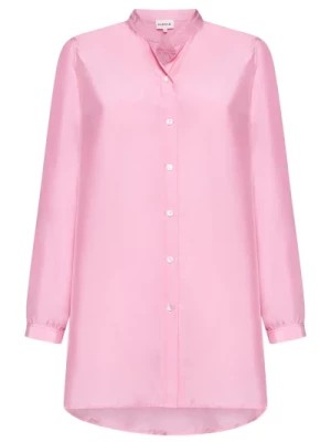 Zdjęcie produktu Jedwabna Sukienka w Bubblegum Pink z Plisami P.a.r.o.s.h.