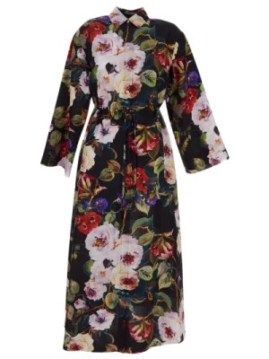 Zdjęcie produktu Jedwabna sukienka z długimi rękawami Dolce & Gabbana