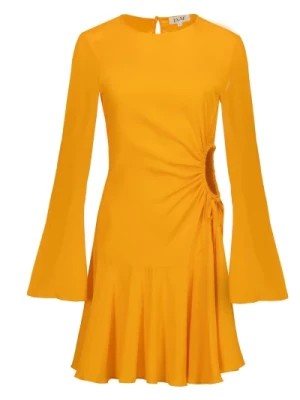 Zdjęcie produktu Jedwabna Sukienka z Pomarańczowymi Wycięciami Jaaf