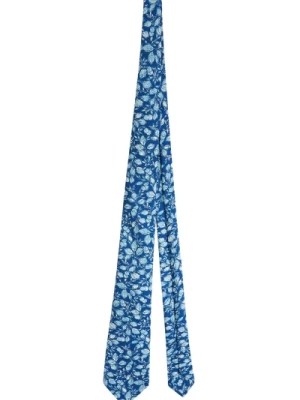 Zdjęcie produktu Jedwabny Kwiatowy Granatowy Krawat Kiton