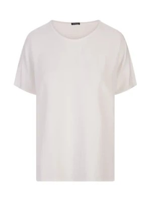 Zdjęcie produktu Jedwabny T-shirt z okrągłym dekoltem Biały Kiton