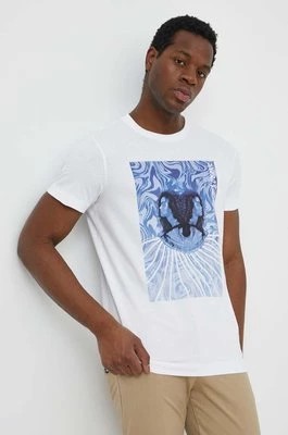 Zdjęcie produktu Joop! t-shirt bawełniany Deano męski kolor biały z nadrukiem 3004242810017940