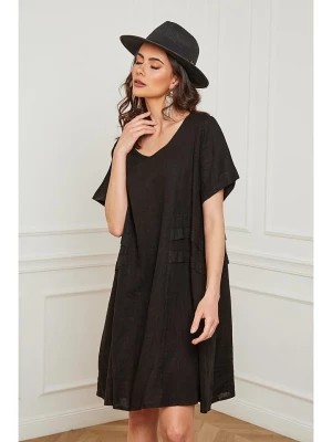 Zdjęcie produktu Joséfine Lniana sukienka "Erbus" w kolorze czarnym rozmiar: M