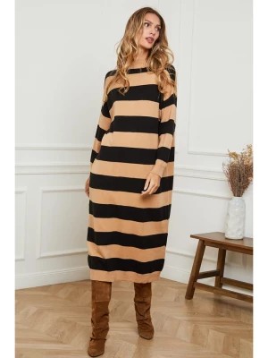 Zdjęcie produktu Joséfine Sukienka "Hungry" w kolorze czarno-jasnobrązowym rozmiar: XL