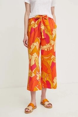 Zdjęcie produktu Joseph Ribkoff spodnie lniane kolor pomarańczowy szerokie high waist 242910
