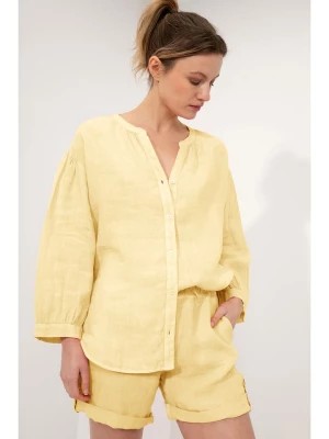 Zdjęcie produktu Josephine & Co Lniana bluzka "Gitte" w kolorze żółtym rozmiar: 42